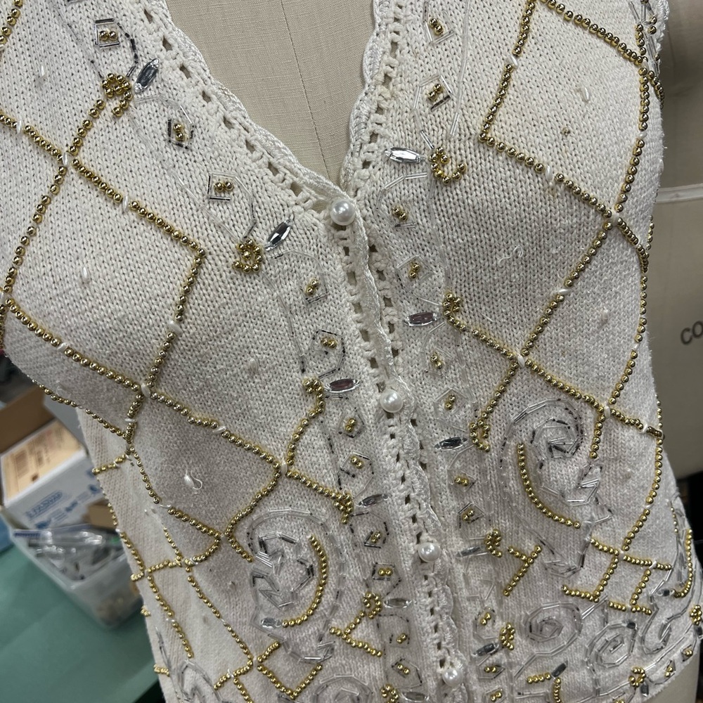 Claudia D. Vintage Beaded Vest XL